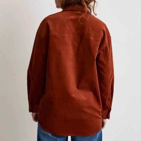 Madewell XL Corduroy Twill Oversized Shirt-Jacket in Stained Mahogany - Picture 8 of 8